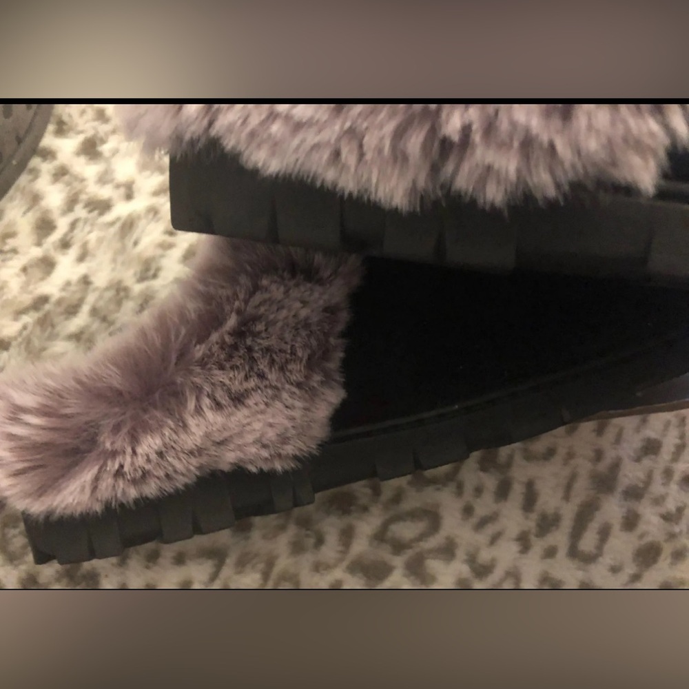 Jessica Simpson Indoor/outdoor Mule
Slipper Black & Gray & Fur Size Large 8-9 - Picture 2 of 5